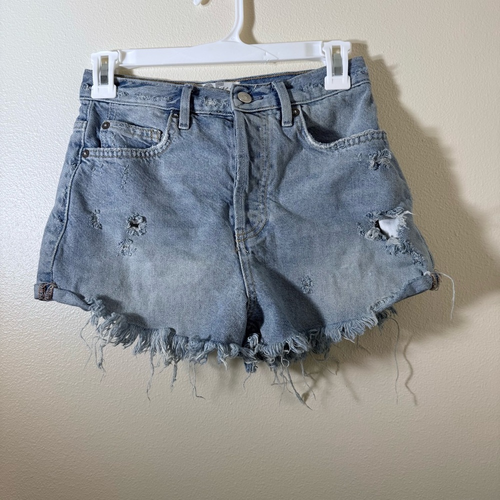 We The Free distressed high waist Jean shorts